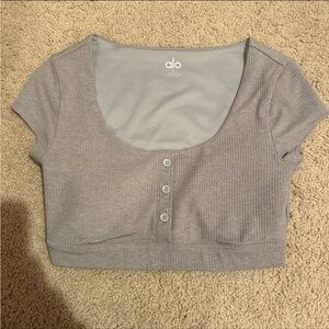 Alo gray sports bra top. Size S.